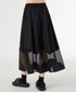 Curved Mesh Panel Flare Skirt